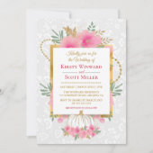 Waterverf Roze pompoenen goudolievlek Kaart (Voorkant)