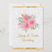 Waterverf Roze pompoenen goudolievlek Kaart (Achterkant)