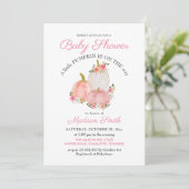 Waterverf Roze pompoenen Rozen | BABY SHOWER Kaart (Staand voorkant)
