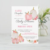 Waterverf Roze pompoenen Rozen | BABY SHOWER Kaart (Staand voorkant)