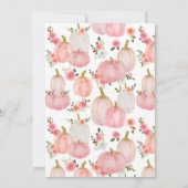 Waterverf Roze pompoenen Rozen | BABY SHOWER Kaart (Achterkant)