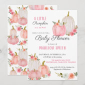 Waterverf Roze pompoenen Rozen | BABY SHOWER Kaart (Voorkant / Achterkant)