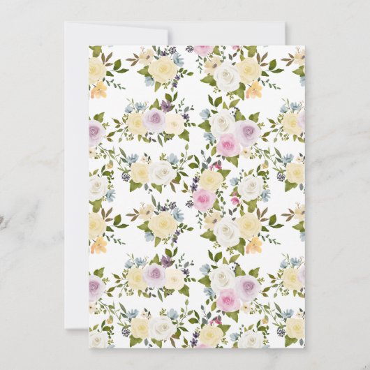 Waterverf Roze pompoenen Rozen | BABY SHOWER Kaart (Achterkant)