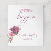 Waterverf Roze ponden Rustic Wedding Place Card Plaatskaartje (Buitenkant ongevouwen)
