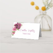 Waterverf Roze ponden Rustic Wedding Place Card Plaatskaartje (Voorkant)
