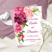 Waterverf Roze pondjes Rustic Wedding Save The Date