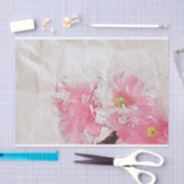Waterverf roze pony bloesems op oud papier (Craft)