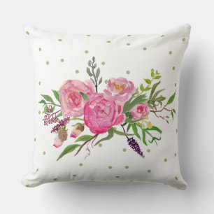 Waterverf roze pony's Accent Pillow Kussen