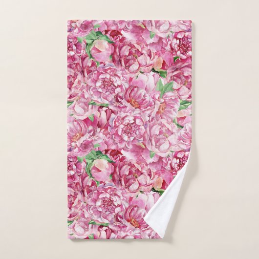 Waterverf roze pony's bad handdoek (Handdoek)