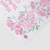 Waterverf roze pony's Happy Birthday personalisere Tissuepapier (Detail)