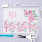 Waterverf roze pony's Happy Birthday personalisere Tissuepapier (Craft)