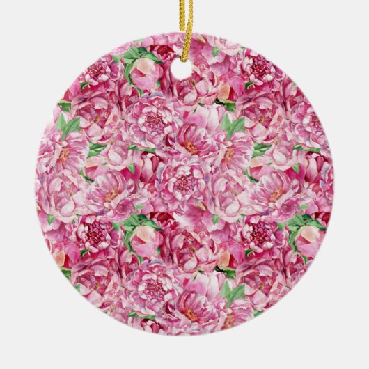 Waterverf roze pony's keramisch ornament (Voorkant)