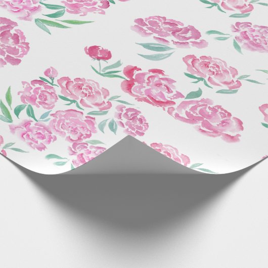 Waterverf roze pony's ontwerp cadeaupapier (Hoek)