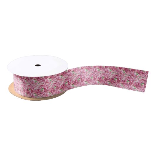 Waterverf roze pony's satijnen lint (Spoel)