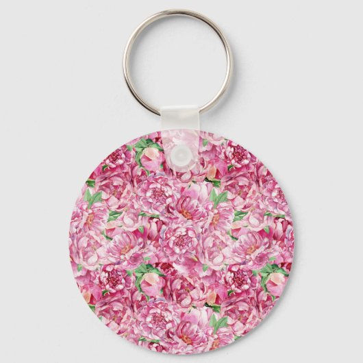 Waterverf roze pony's sleutelhanger (Voorkant)