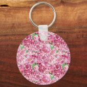 Waterverf roze pony's sleutelhanger (Voorkant)