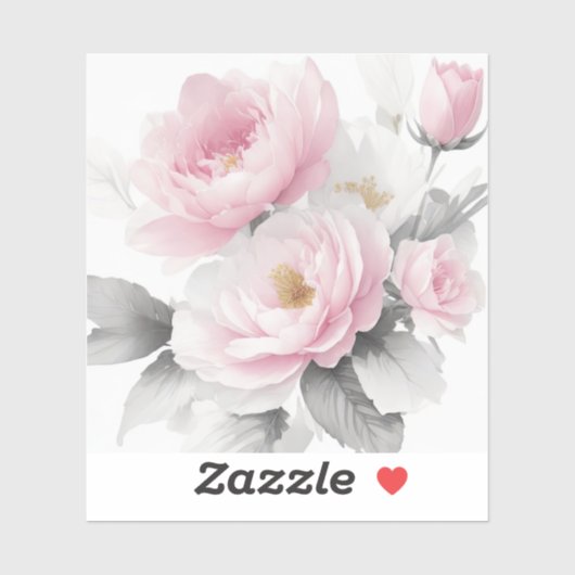 Waterverf roze pony's sticker (Vel)