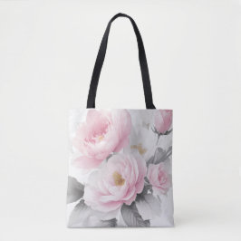 Waterverf roze pony's tote bag