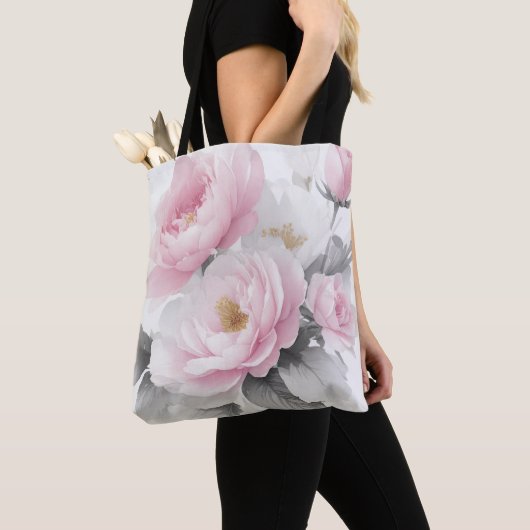 Waterverf roze pony's tote bag (Dichtbij)