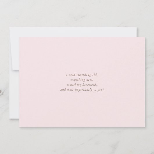 Waterverf roze pony's zijn mijn junior bridesmaid kaart (Achterkant)