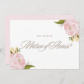 Waterverf roze pony's zijn mijn matroos van eer en kaart (Voorkant / Achterkant)