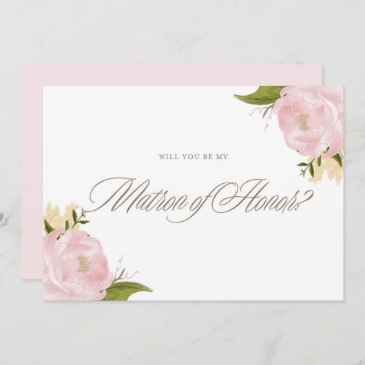 Waterverf roze pony's zijn mijn matroos van eer en kaart (Voorkant / Achterkant)