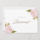 Waterverf roze pony's zullen mijn Bridesmaid zijn Kaart (Voorkant)