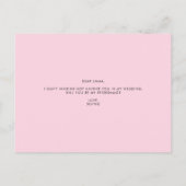 Waterverf roze pony's zullen mijn Bridesmaid zijn Uitnodiging Briefkaart (Achterkant)