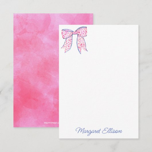 Waterverf roze pootwaakkaartjes bedankkaart (Voorkant / Achterkant)