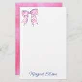 Waterverf Roze pootwaren Briefpapier (Voorkant / Achterkant)