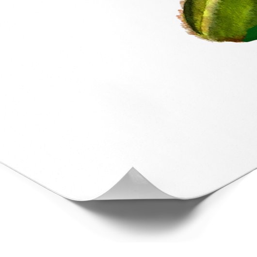 Waterverf roze poppy girl' room poster (Hoek)