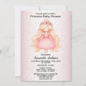 Waterverf Roze Prinses Baby shower Partij Kaart (Voorkant)
