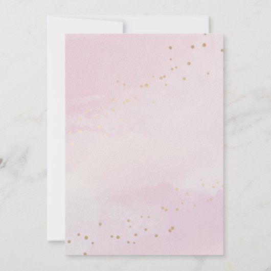 Waterverf Roze Prinses Kroonsprookje Verjaardag Kaart (Achterkant)