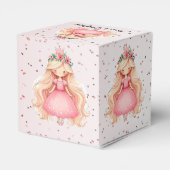 Waterverf Roze Prinses Verjaardagsfeest Schattige Bedankdoosjes (Achterkant)