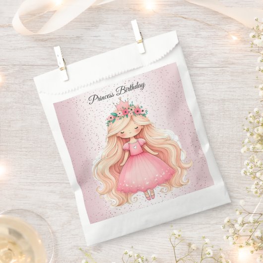 Waterverf Roze Prinses Verjaardagsfeest Schattige Bedankzakje (Geknipt)