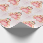 Waterverf Roze Prinses Verjaardagsfeest Schattige Cadeaupapier (Hoek)