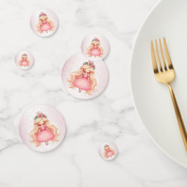 Waterverf Roze Prinses Verjaardagsfeest Schattige Confetti