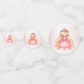 Waterverf Roze Prinses Verjaardagsfeest Schattige Confetti (Voorkanten)