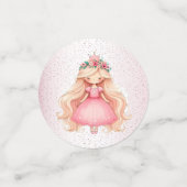 Waterverf Roze Prinses Verjaardagsfeest Schattige Confetti (Kleine voorkant)