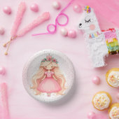 Waterverf Roze Prinses Verjaardagsfeest Schattige Papieren Kommen (Feest)