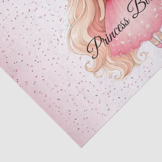 Waterverf Roze Prinses Verjaardagsfeest Schattige Tissuepapier (Detail)