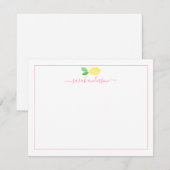 Waterverf Roze rand Aangepaste rand Notitiekaartje (Voorkant / Achterkant)