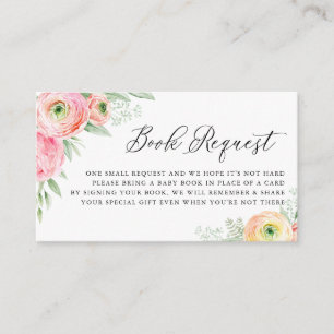 Waterverf Roze Ranunculus Bloemen Boekaanvraag Informatiekaartje