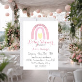 Waterverf roze regenboog pastel Meisje Baby Shower Kaart