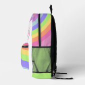 Waterverf Roze Regenboog Strepen Monogram Bedrukte Rugzak (Rechts)