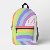 Waterverf Roze Regenboog Strepen Monogram Bedrukte Rugzak (Voorkant)
