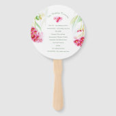 Waterverf roze rode bloemen - goudboombruiloft handwaaier (Achterkant)