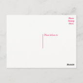 Waterverf Roze Rode Hart Dank U - Huwelijksliefde Briefkaart (Achterkant)