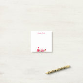 Waterverf Roze Rode Rozen Bloemen Sjabloon Script Post-it® Notes (Op bureau)