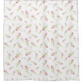 Waterverf roze rode rozen handschilderd douchegordijn (Voorkant)